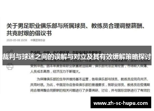 裁判与球迷之间的误解与对立及其有效缓解策略探讨