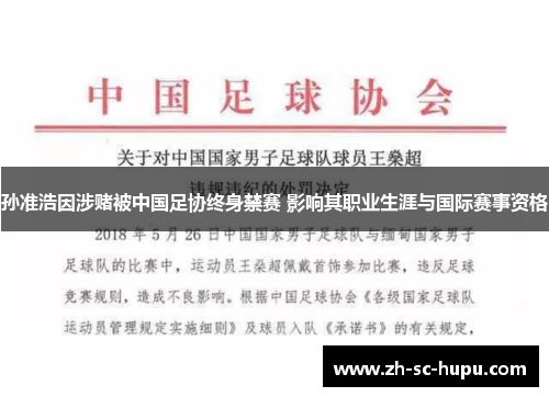 孙准浩因涉赌被中国足协终身禁赛 影响其职业生涯与国际赛事资格 孙准浩因涉赌被中国足协终身禁赛 影响其职业生涯与国际赛事资格